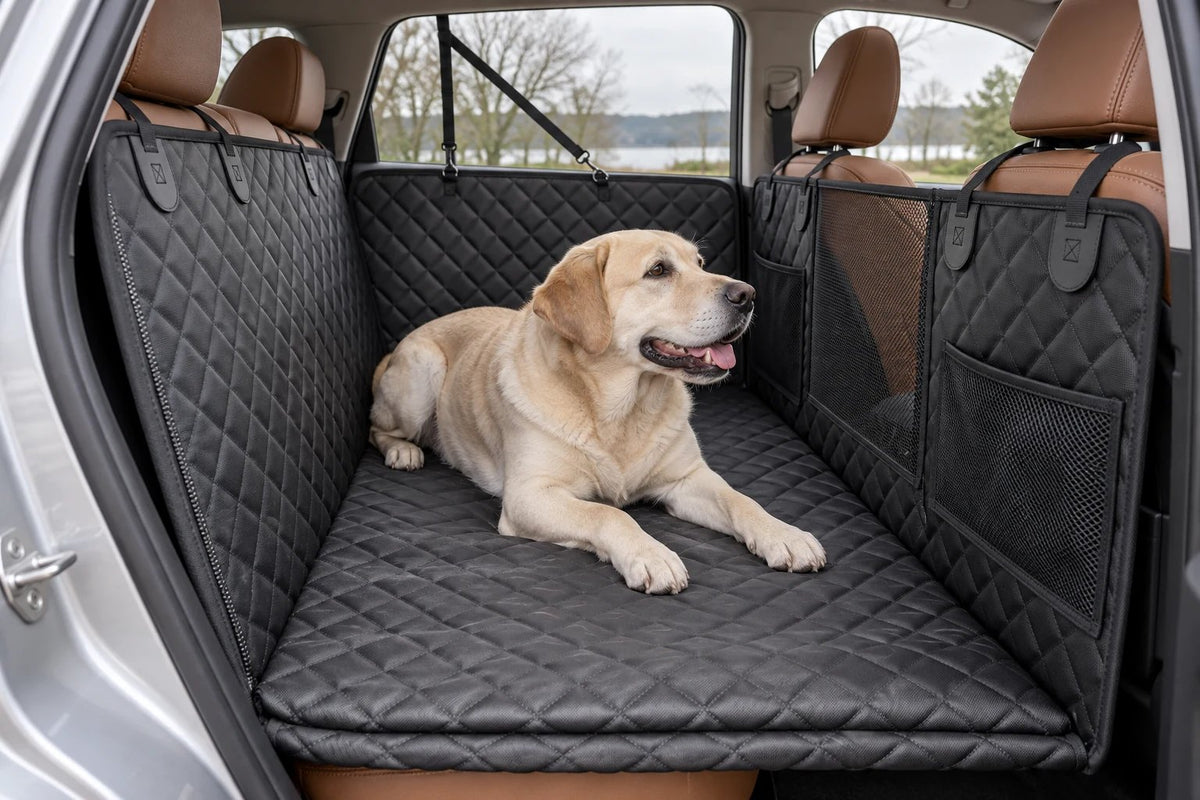 Hard-Bottom Car Hammock for Large Dogs