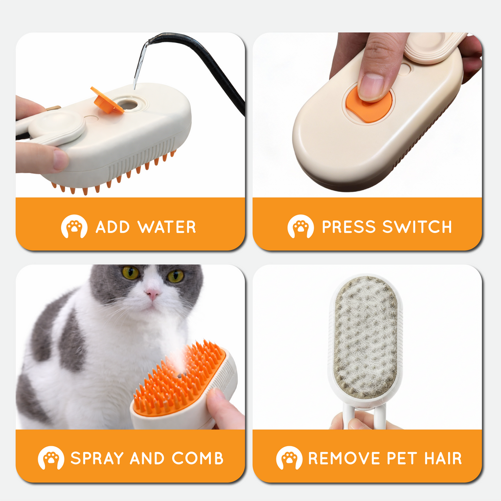 Pet Steam Grooming Brush