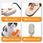 Pet Steam Grooming Brush