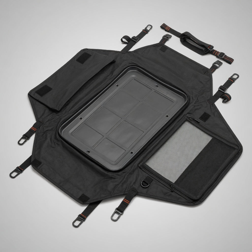 Rigid hard-bottom panel and 600D Oxford hammock