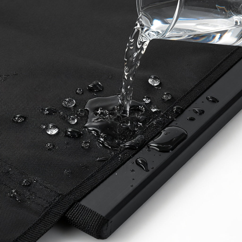 Waterproof 600D Oxford — water beads on the surface