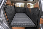 Grey ribbed comfort pad laid flat on a rear-seat hammock
