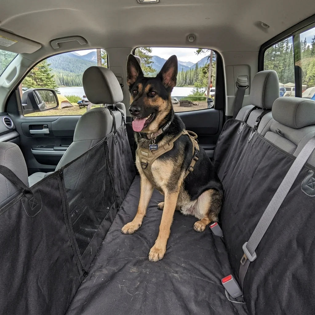Dave M. with German Shepherd in Toyota Tundra